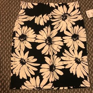 Black and white floral skirt